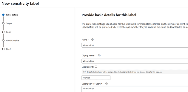 New Sensitivity Label