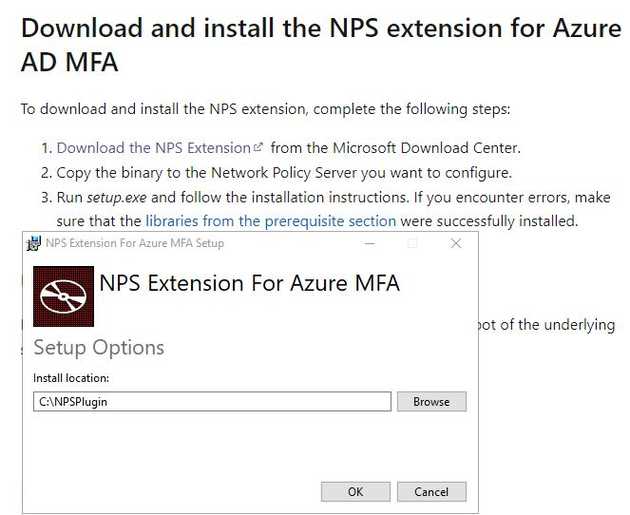 Installing Azure MFA NPS Extension