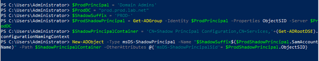 Creating a shadow of Domain Admins