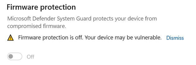 Firmware Protection Off Windows 11